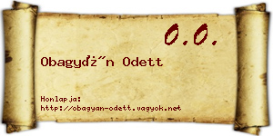 Obagyán Odett névjegykártya